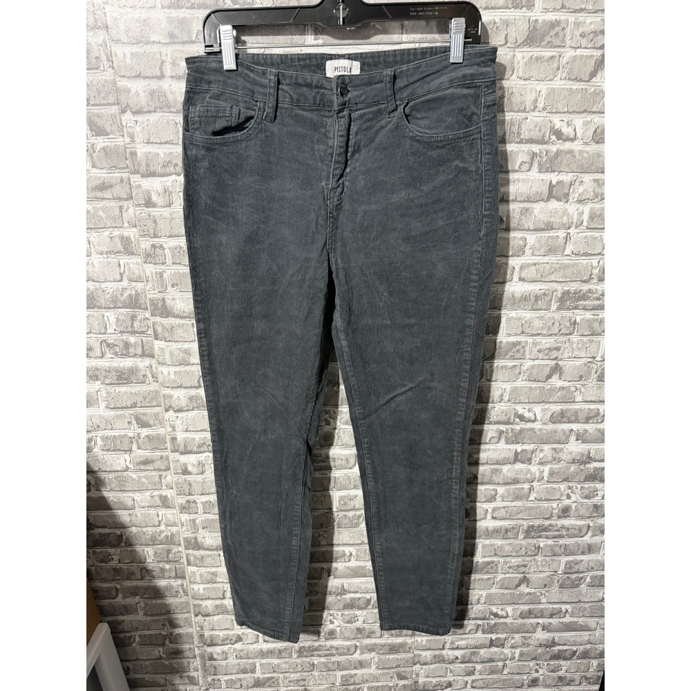 Pistola Women Gray Corduroy Skinny Pants Size 30 Charcoal Fine Wale Stretch